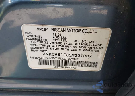 2005 Infiniti G35 z USA, uszkodzony, nr VIN JNKCV51E35M201007